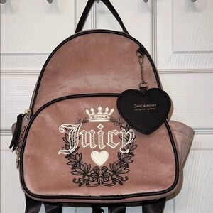 Juicy Couture Blush Pink Mini Backpack with Heart Charm